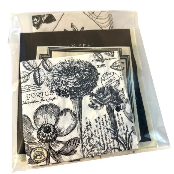 Halloween Napkins Gothic Themed Black & White Lot Of 12 For Collage Mixed Media - Picture 2 of 10